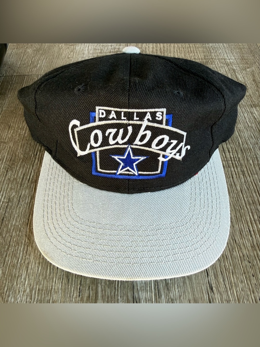 Vintage Dallas Cowboys Hat Cap Snap Back Blue Black Dome  90s Y2K